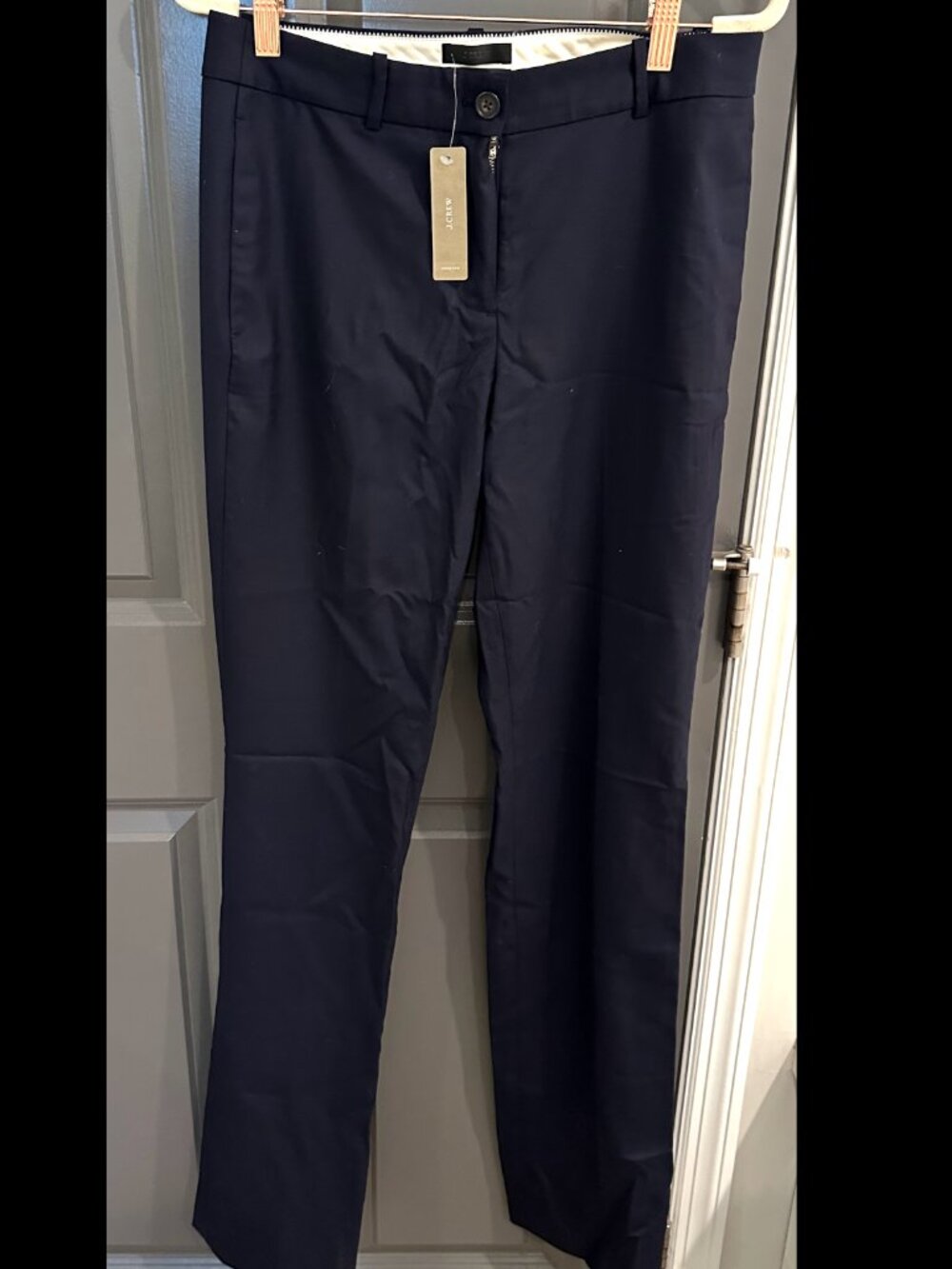 NWT J.Crew Super 120s 100% Wool Trousers Navy Size 4T Tall F6641